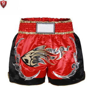 Pantalones Cortos de Entrenamiento de MMA para Hombre, Cintura Elástica con Cordón, Secado Rápido, Diseño Estampado, Poliéster/Algodón, para Grappling - Product Image 2