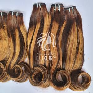 Cheveux Remy Super Double Dessiné Texture Rebondissante Cheveux Humains Vietnamiens Trame Unique Machine Prix de Gros - Product Image 6