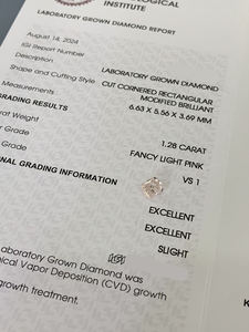 Diamantes Sueltos al por Mayor de 1-10 Quilates, Corte Radiante, Certificados por IGI, Claridad VVS, Diamantes Cultivados en Laboratorio CVD, Color Rosa Claro Fantasía - Product Image 2
