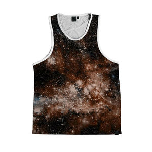 Débardeur pour homme à imprimé galaxie, col rond, sans manches, décontracté, respirant, en polyester, impression par transfert par sublimation - Product Image 2