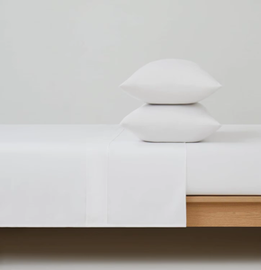 Parure de lit 4 pièces en coton sergé blanc 100 % coton, 200 fils, respirante, toutes saisons, qualité supérieure, pour usage domestique/hôtelier - Product Image 6