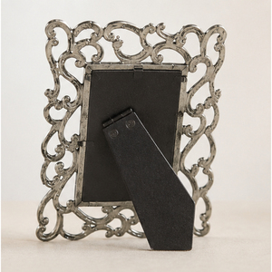 Cadre photo en métal argenté antique, style baroque orné de luxe, cadre photo en aluminium pour la décoration de la maison et les cadeaux de mariage - Product Image 2