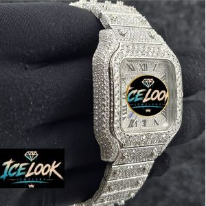 Reloj de Lujo ICE LOOK para Hombre, Cuadrado, de Acero Inoxidable, 40 mm, Analógico de Cuarzo, con Esfera de Zafiro y Correa con Incrustaciones de Diamantes - Product Image 4