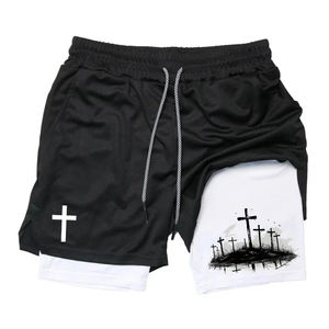 Pantalones Cortos Deportivos Casuales 2 en 1 para Hombre con Bolsillo para Teléfono y Presilla para Toalla - Ropa Deportiva Transpirable de Secado Rápido para Gimnasio - Product Image 3