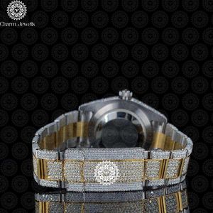 Montre de luxe Charm Jewells en acier inoxydable, incrustée de diamants, mouvement mécanique analogique, cadran de 40 mm, montre de mode pour homme, automatique - Product Image 4