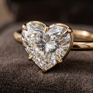 Bague de Fiançailles et de Mariage Juliette Fine 1ct Cœur Entièrement Sertie en Or Jaune 18 carats avec Diamant Synthétique Cultivé en Laboratoire - Product Image 3