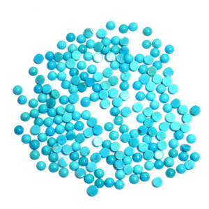Turquoise AAA+ 3 mm, cabochon rond, turquoise naturelle d'Arizona, pierre semi-précieuse, cabochon à dos plat pour la création de bijoux - Product Image 1