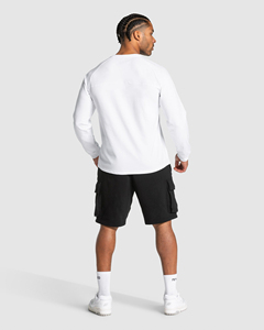 Camiseta Deportiva de Manga Larga para Hombre, Algodón y Elastano, 220 g/m², Color Sólido, Estampado Puff, Suave y Transpirable, Ropa Deportiva, OEM, ODM - Product Image 5