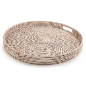 Grossiste d'usine Plateau de service en rotin Serveur de restauration rapide avec poignées pour autres événements Salle de bain et salons - Product Image 1