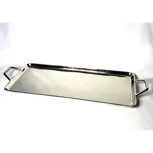 Plateau en métal fait main tendance mondiale pour la maison, plateau décoratif en métal de haute qualité pour la décoration intérieure, sûr, plaqué, Zahid Exports - Product Image 3