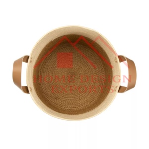 Cesta de planta de cuerda de algodón con asa para frutas y verduras Almacenamiento de cuerda más vendido Cesta de contenedor de ropa Best Seller - Product Image 3