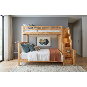 Cama litera de madera natural, muebles para el hogar, estilo casual vietnamita, madera contrachapada de pino americano, muebles para sala de estar, cama de madera. - Product Image 1