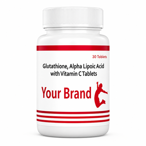 Tabletas de Glutatión, Ácido Alfa Lipoico y Vitamina C con Logotipo Personalizado para Aclarar la Piel y Apoyo Antioxidante - Product Image 1