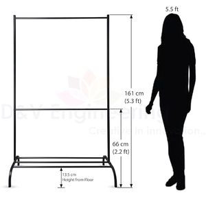 <b>Standing</b> Metal <b>Clothing</b> <b>Rack</b> Double Tier Height Adjustable Modern Storage Holder for Wardrobe Multifunctional Design - Product Image 2