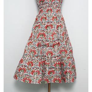 เดรสยาวคอวีพิมพ์ลายหลวมๆ ผ้าฝ้าย 100% สำหรับผู้หญิง สวมใส่สบายๆ ลายดอกไม้ เป็นมิตรกับสิ่งแวดล้อมและซักได้ เหมาะสำหรับใส่ไปเที่ยวทะเลในฤดูร้อนและฤดูใบไม้ร่วง - Product Image 2