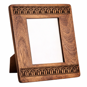 Handmade Wooden <b>Photo</b> <b>Frame</b> Rectangular Vertical Tabletop <b>Ornate</b> Carved Wood Picture <b>Frame</b> Natural Finish Home Decor Customized - Product Image 3