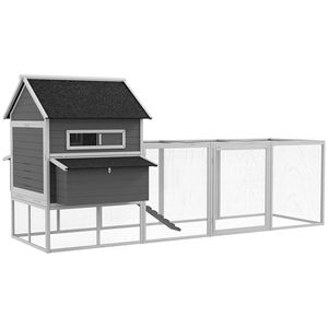 Pollaio Nuovo/Usato per 8-10 Galline, in Legno e Acciaio Grigio, Automatico, per Giardino - Product Image 1
