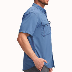 Chemises de pêche de qualité supérieure, col rabattu, respirantes et douces pour la peau, chemises de pêche unies pour hommes - Product Image 3