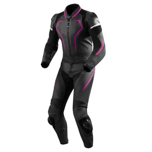 Combinaison de moto unisexe en cuir noir et rose, manches longues, respirante, imperméable, coupe-vent, toutes saisons, adulte, 1/2 pièce - Product Image 2