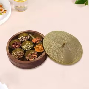 Designer Metal <b>Masala</b> Storage <b>Box</b> with Decorative Lid Kitchen Spice Organizer Container for Herbs Seasoning Dining Use - Product Image 5