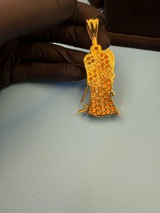 Colgante de Lujo de Moissanita Chapado en Oro de Plata 925 con Diseño de la Santa Muerte Mexicana, Diamante Dvars DDP-722, Estilo Hip Hop Religioso para Raperos - Product Image 6