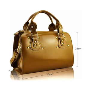 Bolso de Mano Vintage de Cuero Genuino para Mujer, Diseño de Moda, Duradero, con Cierre y Dos Correas para Viajes, Compras y Actividades al Aire Libre, Venta al Por Mayor, Suministro OEM - Product Image 3