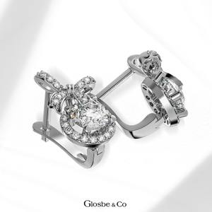 ต่างหูเพชรโมอิสซาไนต์ทรงโบว์ 6 มม. เครื่องประดับโมอิสซาไนต์หรูหรา ระยิบระยับ ของขวัญสำหรับผู้หญิง สวมใส่ได้ทุกวัน สวยสง่า Glosbe - Product Image 1