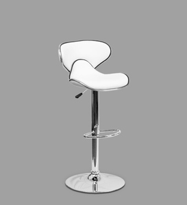 Marlon Height Adjustable Swivel PU <b>Leather</b> Bar <b>Stool</b> Metal Base White Modern Design for <b>Kitchen</b> Island Apartment Counter Seating - Product Image 4