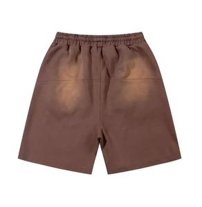 Pantalones Cortos Casuales de Alta Calidad para Hombre, Ajustables, de Cintura Media, Ajustados, Sólidos, de Secado Rápido, Transpirables, con Efecto Desgastado por el Sol, Lavado Ácido, 100% - Product Image 1