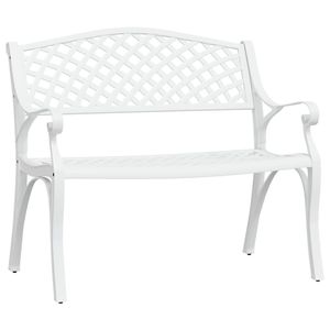 Banc de jardin en aluminium coulé et fer blanc, collection de bancs de patio, résistance moyenne - Product Image 2