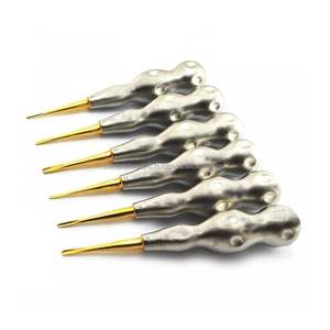 Lot de 6 élévateurs dentaires manuels en acier inoxydable de qualité supérieure, à poignée à motif luxateur, dorés, certifiés CE - Product Image 1