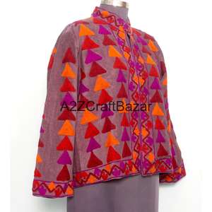 Chaqueta Acolchada Bordada Estilo Indio A2ZCraftBazar para Mujer, Otoño/Invierno/Primavera/Verano, Ecológica, de Secado Rápido y Transpirable - Product Image 4