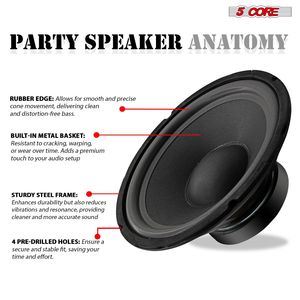 Potente Altavoz para Guitarra de 10 Pulgadas y 600W, 4 Ohmios, Baja Distorsión, para Gabinetes de Guitarra Eléctrica, Tono Claro - Product Image 5