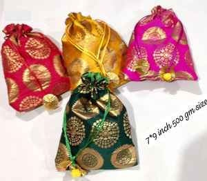 Sacs potlis traditionnels pour femmes, multicolores, pour fruits secs, pour mariage, pooja, cadeaux, fêtes indiennes, cadeaux pour l'Aïd. - Product Image 4