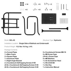 Sollevatore Idraulico per Copertura Vasca Idromassaggio Regolabile 84-105 cm x 135-235 cm Installazione Unilaterale Altezza 84-105 cm Larghezza - Product Image 2