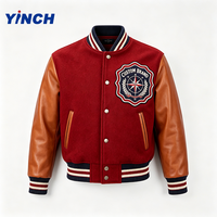 Veste de baseball en cuir personnalisée avec étiquette privée, prix d'usine Layenne, veste de luxe pour hommes avec logo personnalisé, veste Letterman pour hommes