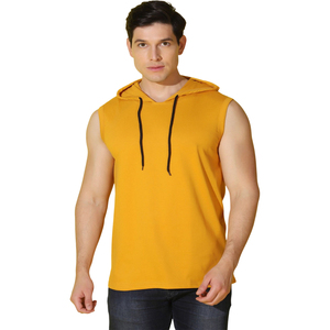 Wholesale <b>Men</b> Workout Hoodies Custom Logo Streetwear <b>Sleeveless</b> Fleece High Quality Muscle Fitness Workout Boxing Sweatshirt - Product Image 1