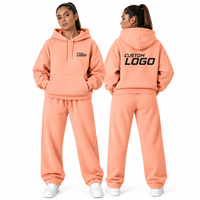 Service OEM, ensemble sweat-shirt et jogging surdimensionné pour femmes, en coton molletonné de qualité supérieure, marque privée