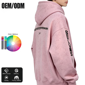 Sweat-shirts à capuche unisexes en coton de haute qualité pour hommes, surdimensionnés, personnalisables, avec logo imprimé en relief, vente en gros - Product Image 2