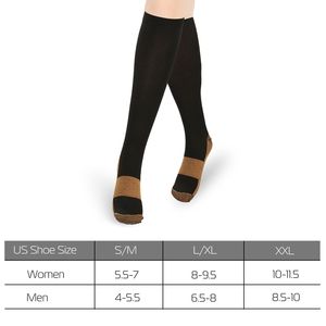 Calze sportive unisex a compressione graduata in rame, resistenti, per corsa, infermieristica, tibieostomi, edema, gonfiore - Uomo Donna - Product Image 3