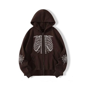 Nouvelle Arrivée Hiver – Sweat à Capuche Homme Décontracté en Polaire Polyester/Coton, Imperméable et Thermique, Orné de Strass, Haute Qualité - Product Image 1