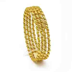 Wholesale Fashion <b>Bangles</b> 14K18K24K Gold Plated Turkish Twist <b>Bangles</b> <b>Set</b> 4 Pcs Brass Custom <b>Bangles</b> South Asian Bridal <b>Bangles</b> - Product Image 2