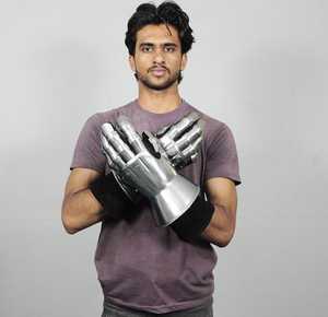 Ensemble de gants de chevalier en acier inoxydable plaqué argent, armure médiévale, costume de cosplay - Product Image 6