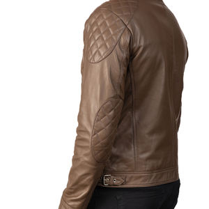 Chaqueta de Motociclista Premium de Cuero PU Marrón, Impermeable y Resistente al Viento, Estilo Clásico Vintage para Hombre, Corte Ajustado, Estilo Urbano - Product Image 6