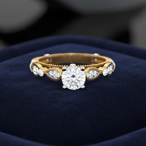 Anillo de Boda Vintage de Diamantes para Mujer, Oro de Alta Calidad, Diseño de Media Eternidad - Product Image 6