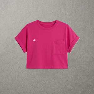 Camiseta Corta Rosa Brillante al por Mayor para Mujer, Top Corto Transpirable de Tela Ligera, Alta Calidad, Personalizable con Marca OEM - Product Image 3
