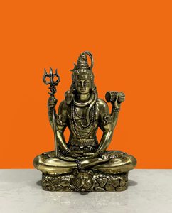 Nirmala Handicrafts - Ídolo Tradicional de Latón Hecho a Mano del Dios Shiva |   Estatua de Meditación de Mahadev Fundida en Cera para Decoración de Mesa en el Hogar - Product Image 4