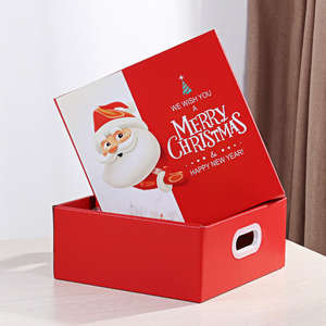 Caja de Regalo Navideña de Papel Kraft Reciclable de Lujo con Relieve para Snacks Gigantes, Suministro al por Mayor para Novias - Product Image 1