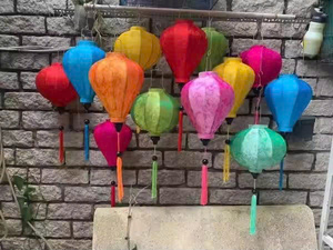Silk Lanterns Handmade Bamboo Silk Lanterns Hanging Decor For Balcony Garden Wedding Vietnam Silk Lanterns Lighting - Product Image 3