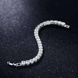 Bracelet tennis en moissanite massif 6 mm, coupe large, chaîne scintillante, unisexe, audacieux, plaqué or, certifié Hiphop - Product Image 3
